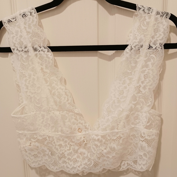 Free People Intimately Bralette Lace Bra Ivory Terra Combo Snap Button Closure - Picture 7 of 10